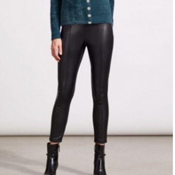 Tribal Faux Leather Combo Leggings Black‎ Medium NWT in packaging - Picture 4 of 7
